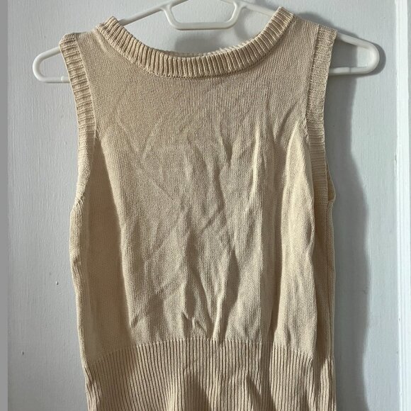 Korean no brand cotton knitted tank and shrug small in cream color - Picture 1 of 11